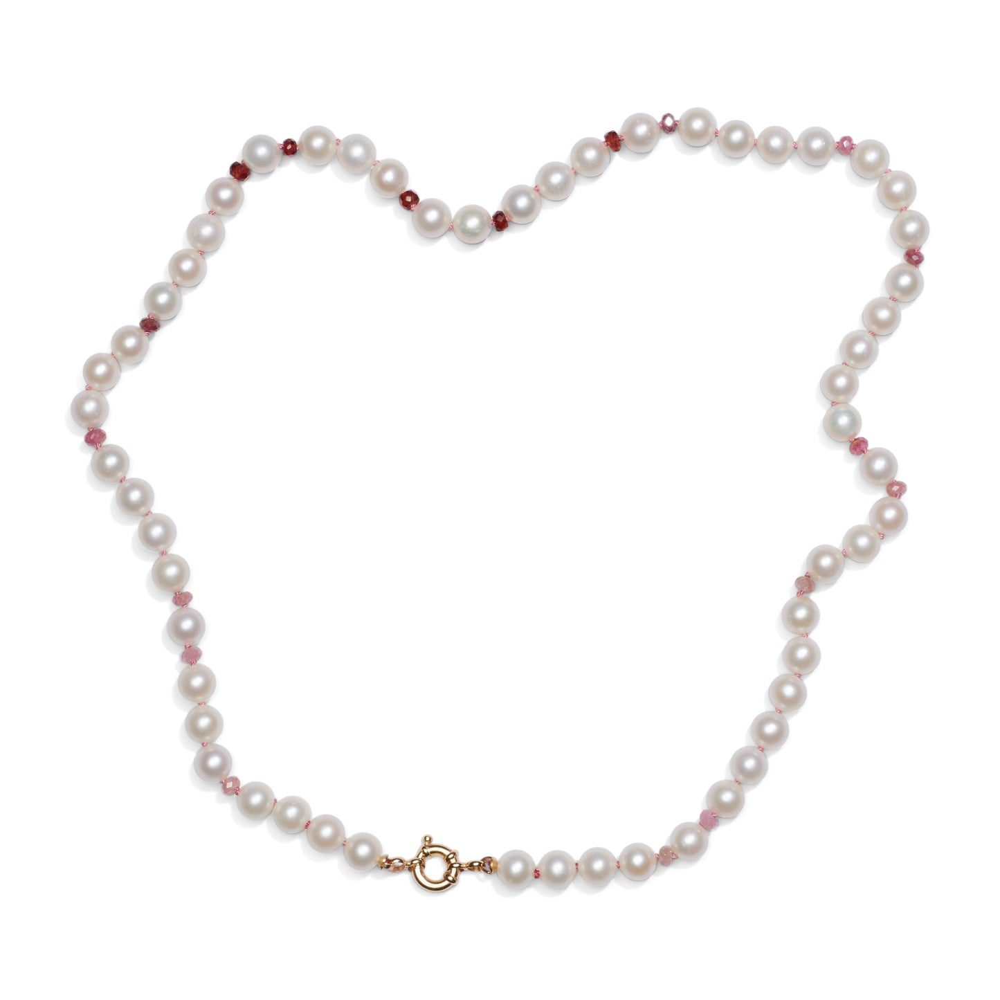 Knotted Pealr And Sapphire Necklace