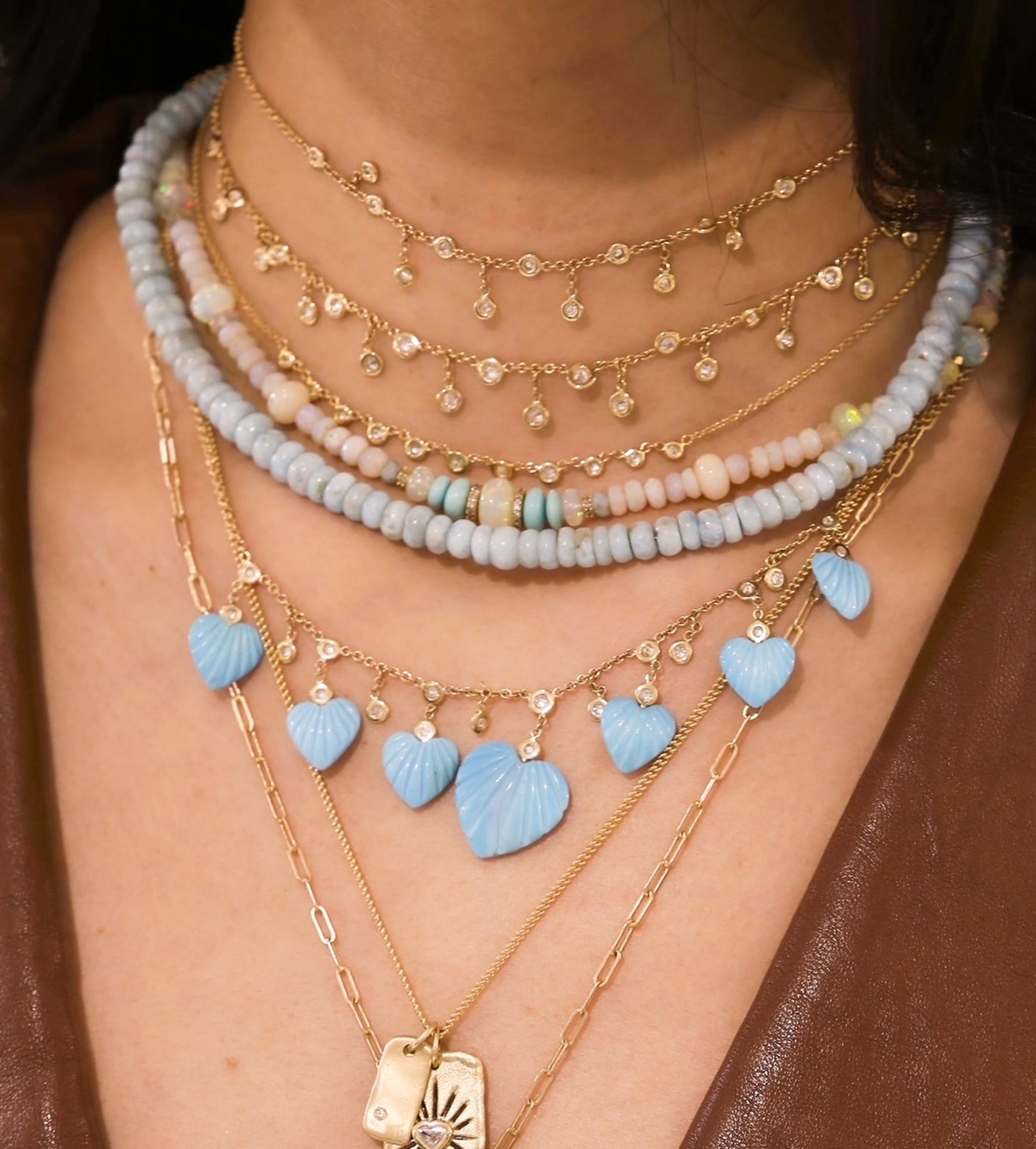 Exclusive Welo Opal Beaded Boho-Chic Candy Necklace with Precious Stones