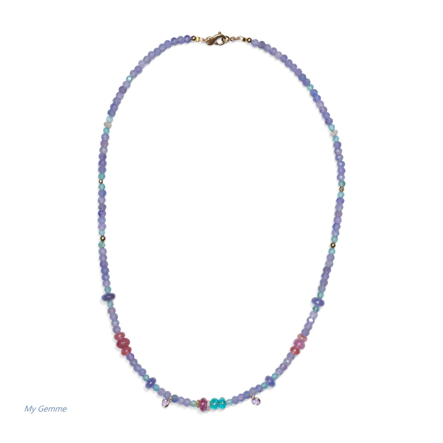 Bohemian Chique - Collier diamant saphir et tanzanite en or 14 carats