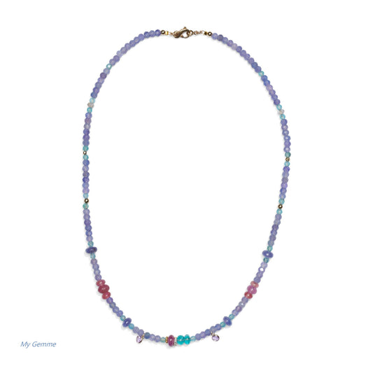 Exclusive Tanzanite & Sapphire Beaded Candy Necklace