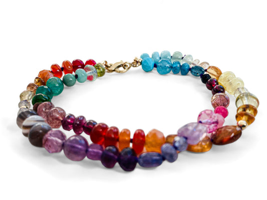 Multi Gemstone Bracelet with Amethyst and Sapphire