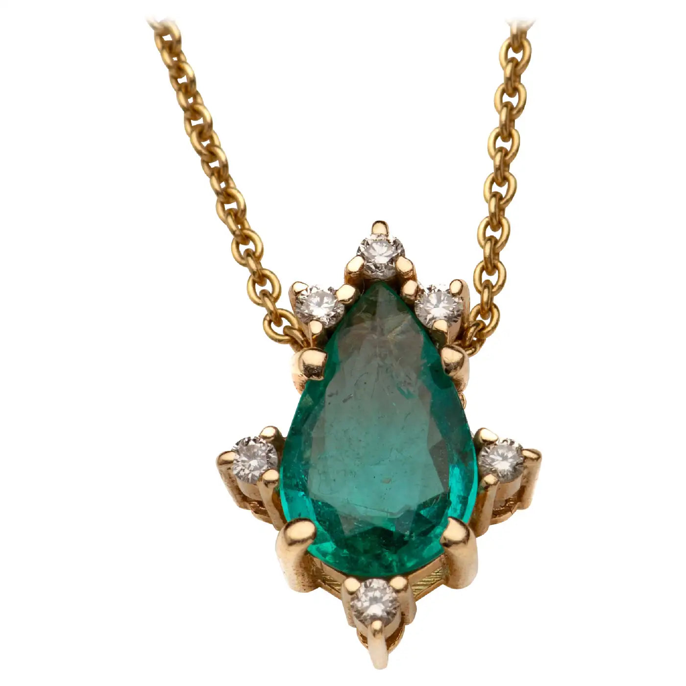 Zambian Emerald Diamonds Pendant Necklace