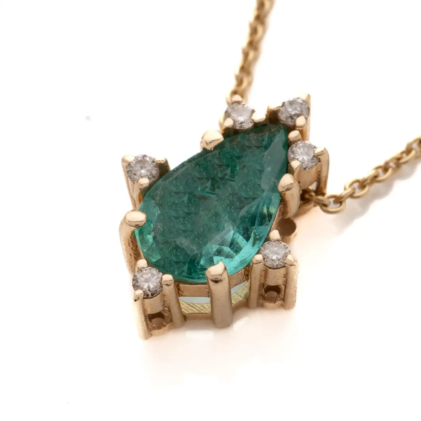 Zambian Emerald Diamonds Pendant Necklace