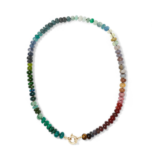 Collier Ibiza Sunset - Collier saphir multi-pierres précieuses en or 14 carats