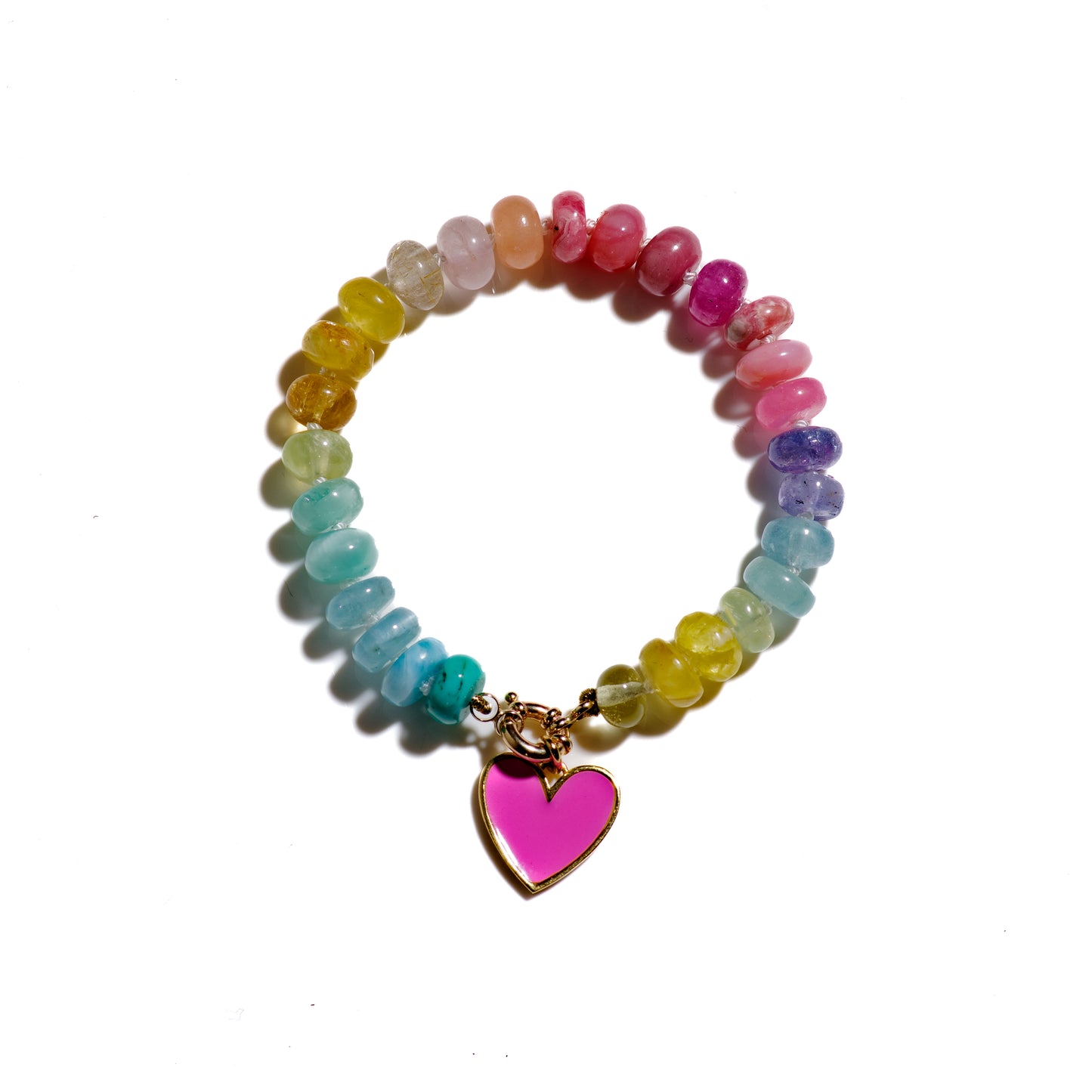 Multi Rainbow Gemstone Bracelet in Solid Gold 14K