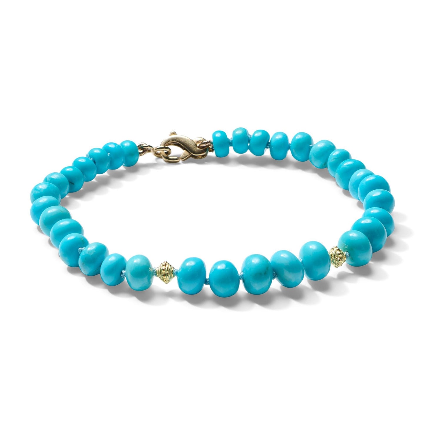 Classic Sleeping Beauty Turquoise Bracelet in 14K Yellow Gold