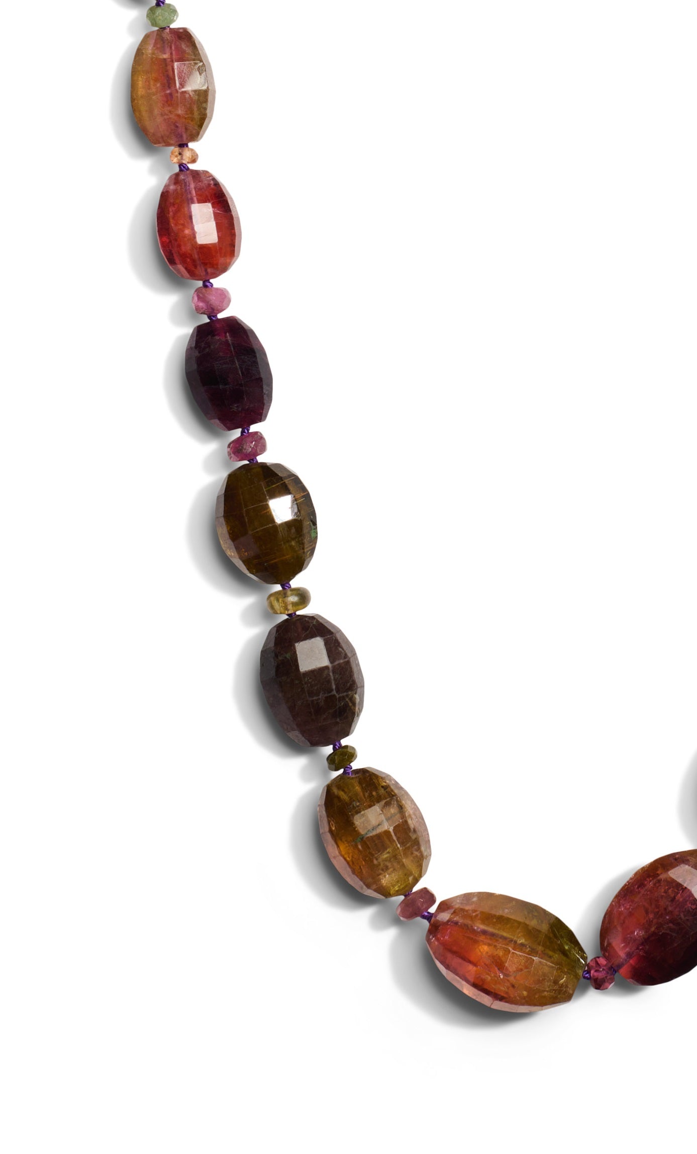 Sparkling Tourmaline Bead Necklace with Sapphires