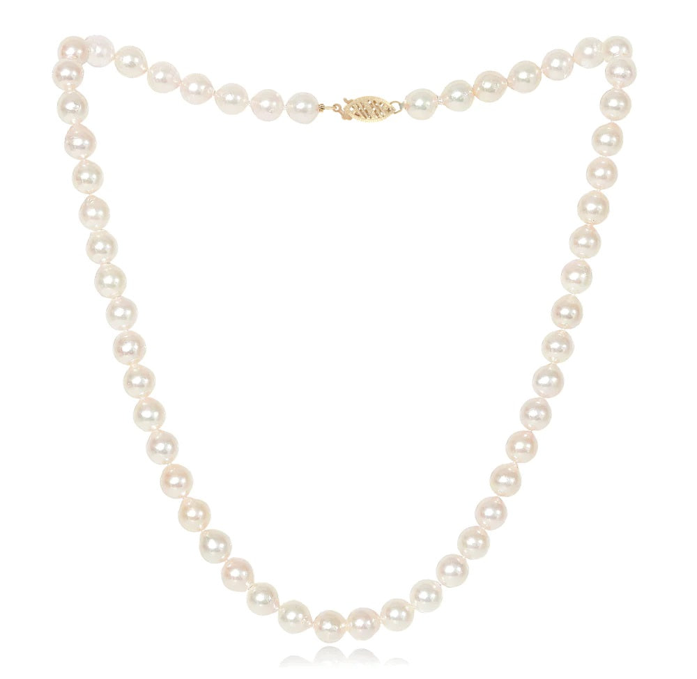 Akoya Pearl Necklace with Diamonds